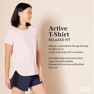 Amazon Essentials Studio dames casual fit lichtgewicht T-shirt met ronde hals (verkrijgbaar in grote maat), zwart, small