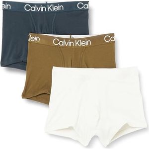 Calvin Klein Trunk 3pk 70a heren onderbroek (1 stuk), grijs/groen/blauw