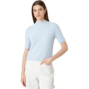 Koton Sweatshirt met korte mouwen, halve schildpad, damestrui, Blauw (640)