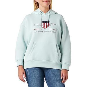 GANT Rel Archive Shield Hoodie Hoodie met Archiv-logo voor dames, Stof turquoise