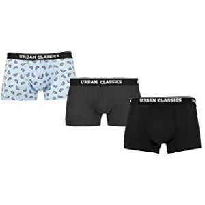 Urban Classics Snowman Christmas boxershorts voor heren, verpakking van 3, maat S tot 5XL, Meloen Aop+Cha+blk