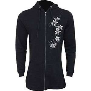 Spiral - Pure of Heart - dames zip hoodie - mouwen met ritssluiting, zwart.