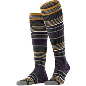 Burlington Heren Stripe lange sokken, ademend, klimaatregulerend, geurremmend, fantasiewol, gestreept, meerkleurig, voor dagelijks gebruik of werk, warm, 1 paar, Grijs (Donkergrijs 3071)