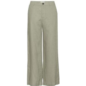 Part Two Women's Trousers Wide Legs High-Waisted Full-Length Zip and Button Femme, Vetiver, 44