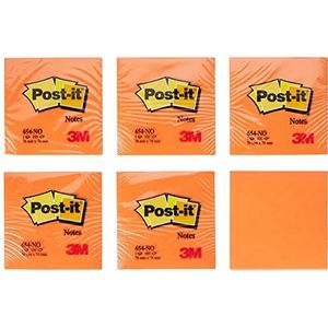 Post-it Notities, oranje, 76 x 76 mm, 100 vellen, 6 blokken