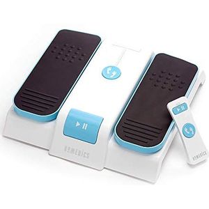 HoMedics Appareil d'exercice pour les jambes – Contrôle tactile facile du pied et télécommande, rangement léger et compact, 3 vitesses Blanc