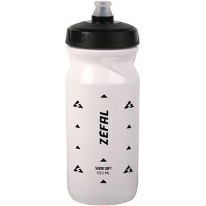 ZEFAL Sense Soft 65 drinkfles voor fiets en mountainbike, zachte en geurloze sportfles, BPA-vrij, siliconen fopspeen wit, 650 ml