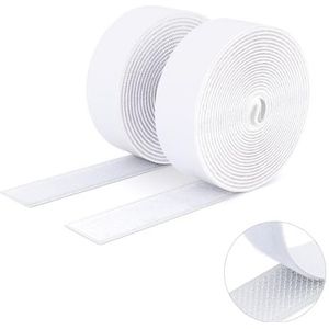 SUTOUG Dubbelzijdig plakband met haken en lussen, 30 mm x 3 m, zelfklevend, robuuste plakband, insteekband voor fotolijsten, muggennetten, tapijten, doe-het-zelf plakband, wit