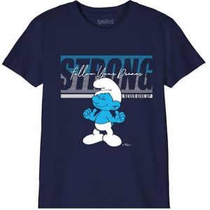 Les Schtroumpfs T-shirt voor jongens, marineblauw, 10 jaar, Marine.