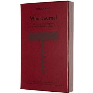 Moleskine Wijndagboek (Thema-/Hardcover Notitieboek, 13 x 21 cm, 400 Pagina's), Wijnrood