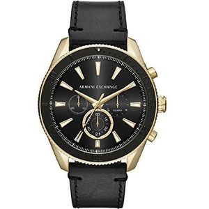 Armani Exchange Heren analoog kwarts horloge, zwart., riem