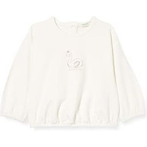 United Colors of Benetton Sweatshirt met capuchon voor baby's, meisjes, wit 074, 62, wit 074