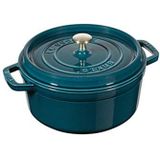 Staub Gietijzeren braadpan 24 cm - 3,8 l - Blauw (La Mer) - Handgemaakt in Frankrijk