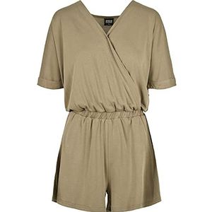 Urban Classics Dames Shorts Modal Jumpsuit T-shirt, Khaki (stad)