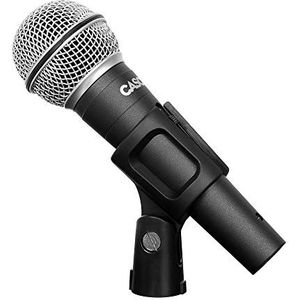 Cascha HH 5080 Stage Dynamische microfoon, podiummicrofoon met aan/uit-schakelaar en 3 m XLR-kabel en microfoonklem, ideaal voor concerten, show, live-zang en feestjes, karaoke, zwart
