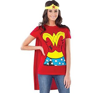 Rubie's Wonder Woman Officieel T-shirt voor dames, kostuum voor volwassenen, maat XL