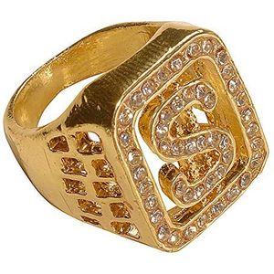 Widmann – 2112P – ring goud met strass en Del Dollar symbool – Eén maat