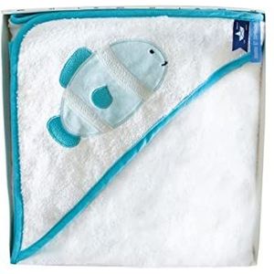 Doudou et Compagnie - DC3661 badcape voor baby's, vis, amandelgroen, 80 x 80 cm