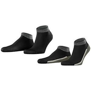 Esprit Sporty mesh-sokken voor heren, biologisch katoen, wit, zwart, meer kleuren, modieuze sieraden, gestreept, lage snit, ideaal voor de zomer, 2 paar, zwart (zwart 3000)