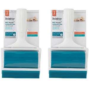 Beldray Combo 6130 pluizenroller van TPR-gel met rakel, wasbaar, perfect voor dierenharen op kleding en gestoffeerde meubels, thermoplastisch rubber, 2 stuks