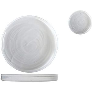6 x glazen borden albast, wit, 21 x 2,5 cm