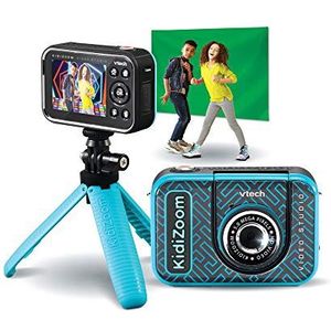 VTech Kidizoom Video Studio HD, blauw - kindercamera met groen scherm, statief, effecten, selfielens en meer - voor kinderen van 5 tot 12 jaar
