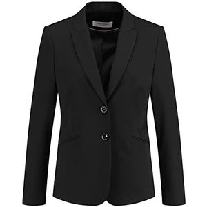 Gerry Weber Damesblazer met revers, knopen, lange mouwen, blazer, gevoerd, effen kleur, zwart.