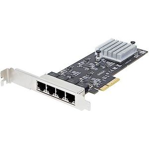 StarTech.com NBASE-T, Intel I225-V 4-poorts 2,5 Gbps PCIe netwerkkaart voor PC Netwerkkaart Multi-Gigabit Ethernet Netwerkkaart PCI Express 2.1 Server LAN-kaart (PR42GI-NETWORK-CARD)