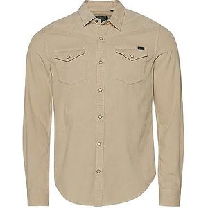 Superdry Vintage Cord Western Shirt Trainingspak voor heren, Stone Wash Taupe Bruin