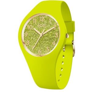 Ice-Watch - ICE Glitter Neon Lime - Geel dameshorloge met siliconen band - 021225 (Small), Geel.