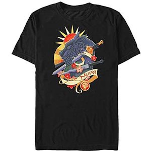 Disney Mulan-Stone Dragon Organic T-shirt, korte mouwen, uniseks, zwart, S, SCHWARZ
