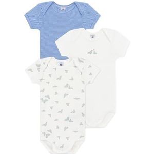 Petit Bateau Ons Bodysuit met korte mouwen (verpakking van 3) Uniseks-kinderen, Variant 1.