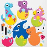 Baker Ross Magnetische dinosaurus-eierset (8 stuks) – thema-knutselwerk voor kinderen