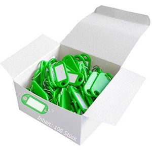 Wedo 262801800 kunststof sleutelhanger (met ring, verwisselbare etiketten) 100 stuks groen