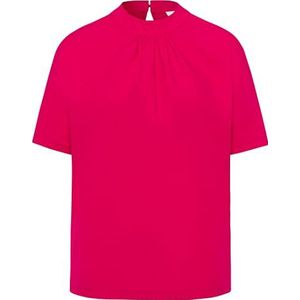 BRAX Style Camille Cotton Modal Solid T-shirt voor dames, Roze lippenstift.