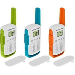 Motorola PNI-MTAT42-3 walkietalkie, blauw, groen, oranje, wit, set van 3