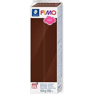 Staedtler FIMO Soft 8021-75 modelleermassa, chocolade hardend, voor beginners en kunstenaars, zacht en gemakkelijk uit de vorm te halen, 454 gram brood