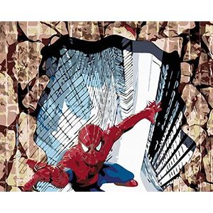 ZUTY 1639232 Spiderman 3D schilderen op nummer 80 x 100 cm zonder lijst