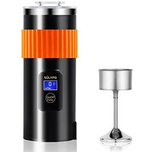 Sulypo Draagbaar koffiezetapparaat van 8 oz – mini elektrische percolator – voor één service in de espressomachine – met kettle van roestvrij staal 304 – zwart AC