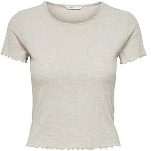 ONLY Onlemma S/S Short Top Noos Jrs T-shirt voor dames, Puggensteen - Details: mix