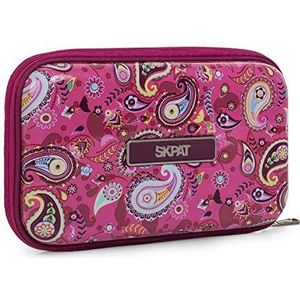 SKPAT - Schoolmateriaal voor kinderen - rugzak fluithouder case tas reiskoffer meisjes print PC duurzaam glitter hart, Fuchsia (harde schaal) 130312, Reistas