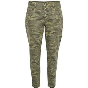 Cream damesbroek, Sea Green Printed Camouflage