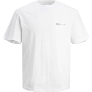 JACK & JONES Jorvesterbro Back Tee SS Crew Neck Sn T-shirt voor heren, Helder wit
