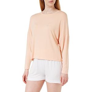 Emporio Armani Vloeiend viscose shirt voor dames, abrikoos, maat XS, Abrikoos