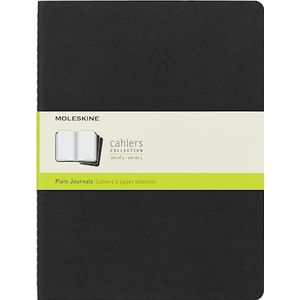 Moleskine Cahier Journal (3-delige set notitieboeken met witte pagina's, hardcover, extra groot formaat 19 x 25 cm, 120 pagina's) zwart