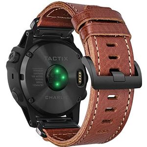 Echt leren horlogebandje, compatibel met Garmin Watch. Retro Vintage horlogeband voor fēnix/Forerunner/Vivoactive/Approach/Marq/Quatix/D2 Series, duurzame reserveband