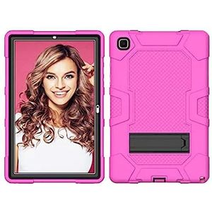 Samsung Tab A7 10.4 T505/T500/T507/T505N 2020 Coque de protection avec support, robuste, résistante aux chocs, coque hybride à trois couches, softshell, Apple Tablet, étui en silicone (rose + noir)