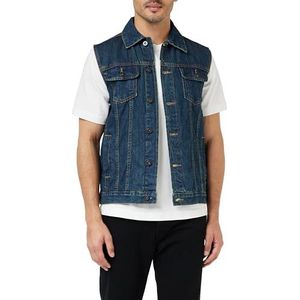 Urban Classics Denim Vest mouwloze jas voor heren (1 stuk), Blauw (Denimblue 319)