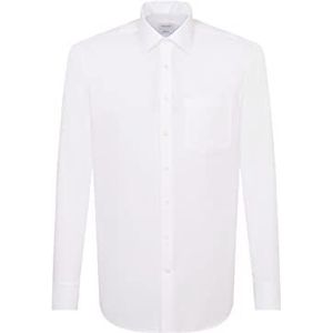 Seidensticker Zakelijk overhemd voor heren, regular fit, strijkvrij, kentkraag, lange mouwen, 100% katoen, Wit (01 wit).