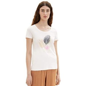 TOM TAILOR 1038543 T-shirt voor dames, 10315 Whisper White - Gezelschapsspel [Import uit Duitsland]
